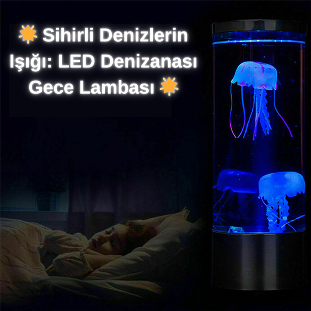 🌟 Sihirli Denizlerin Işığı: LED Denizanası Gece Lambası 🌟